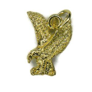 Eagle Charm Pendant 14k Yellow Gold.